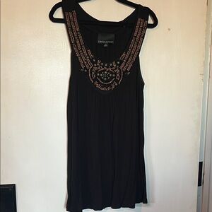Cynthia Rowley Black Sleeveless Beaded Neckline Tank